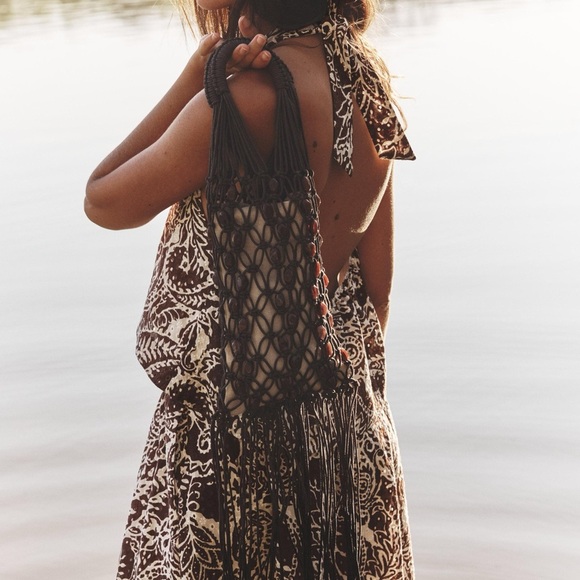 ZARA Beaded Bucket Bag - Picture 1 of 5